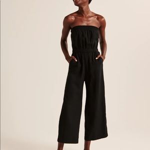 A&F easy waist linen jumpsuit